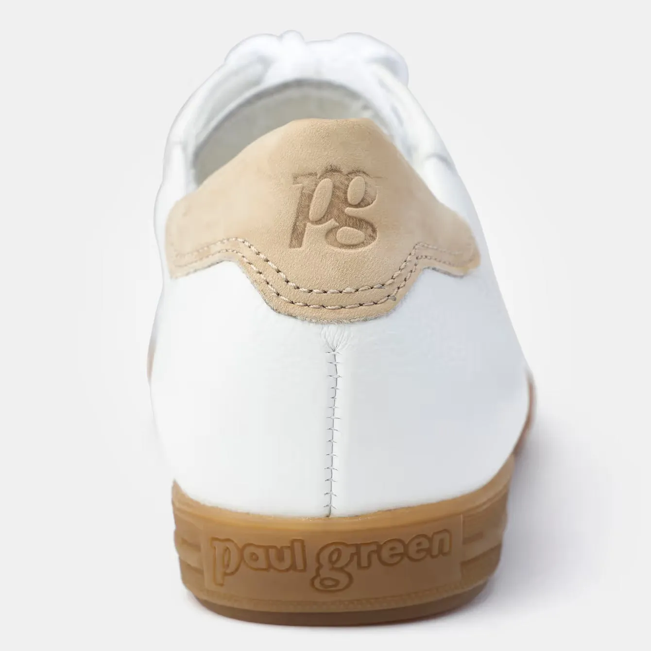 Paul Green White/Beige Trainers With Laces