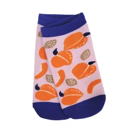 Peach Patterned Ankle Socks (Adult Medium - Women's Shoe Sizes 5-10)