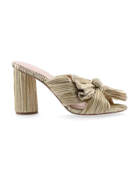 penny pleated bow mules