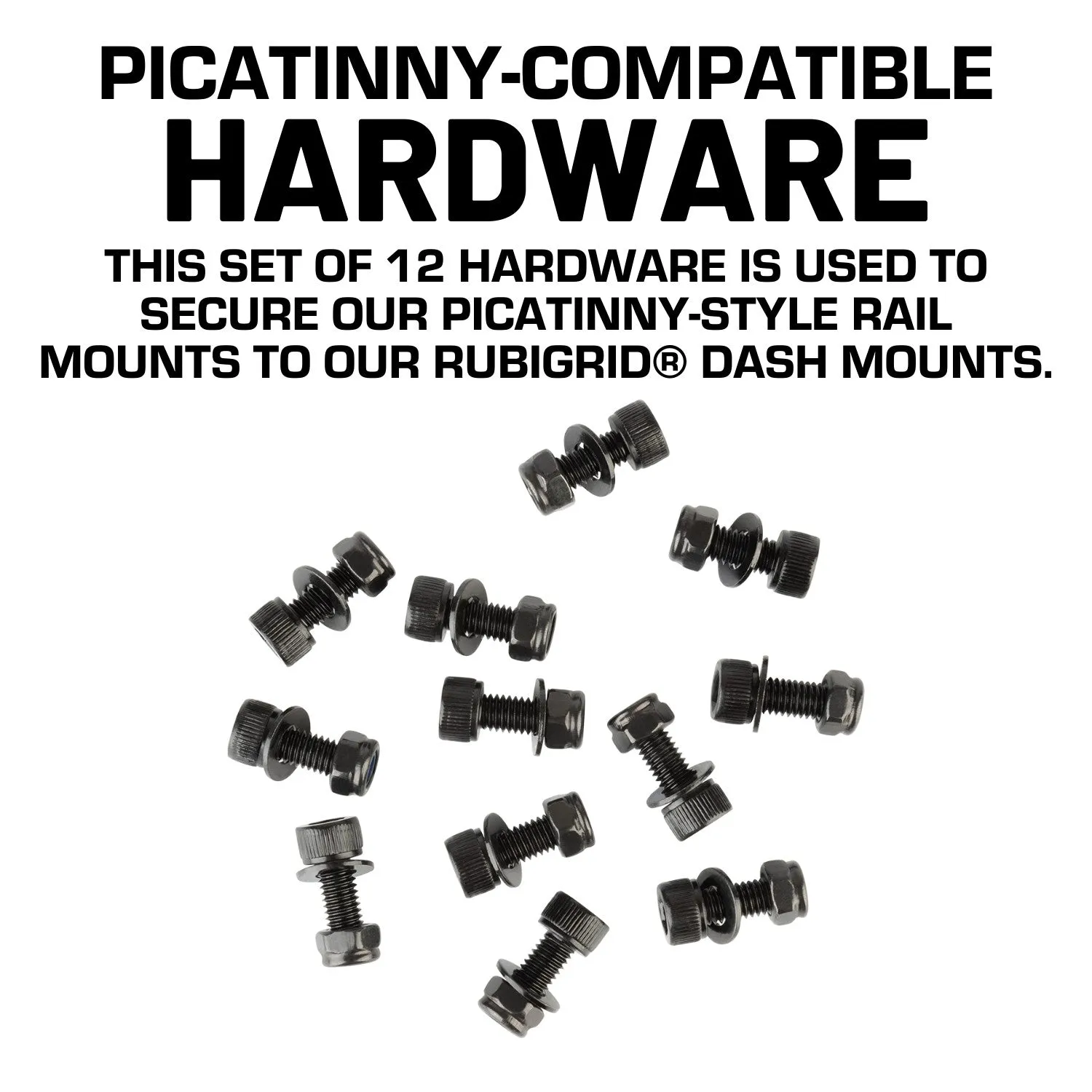 Picatinny-Style Rail Hardware Set Allen Bolts   Nuts   Washers (Set of 12)