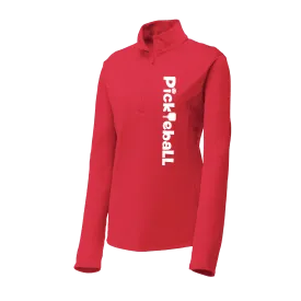 Pickleball Horizontal (Customizable) | Women's 1/4 Zip Pullover Athletic Shirt | 100% Polyester