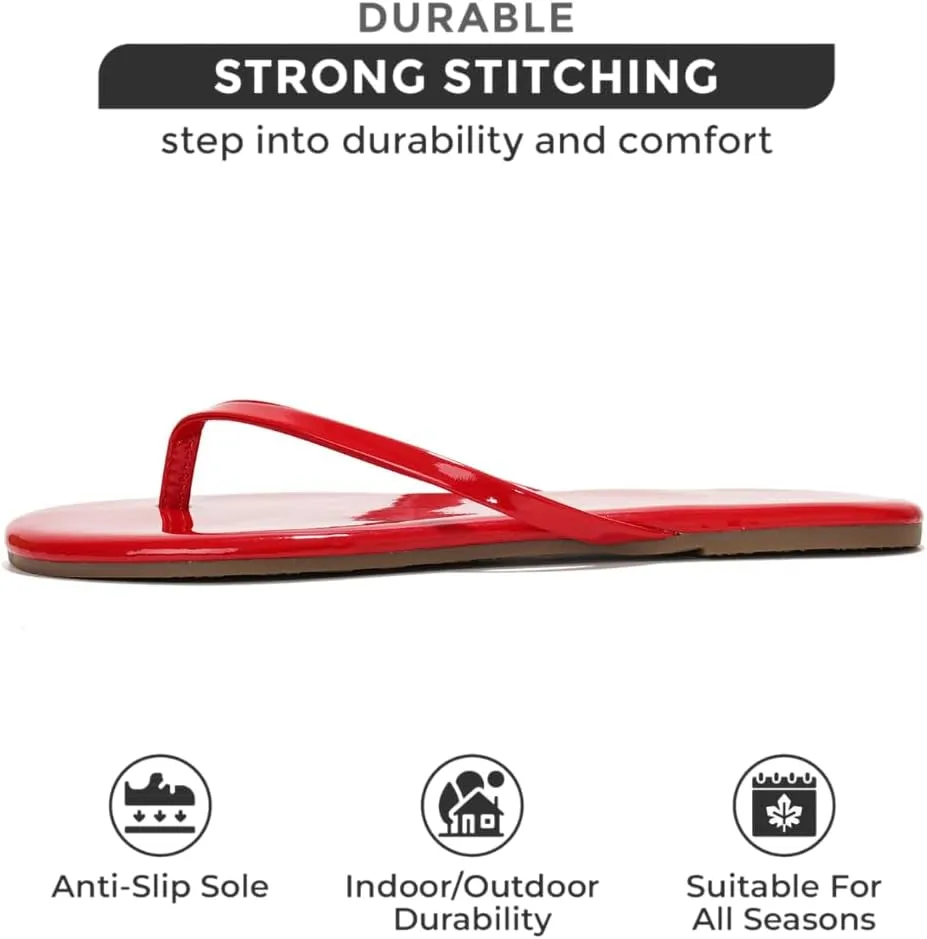 Project Cloud Flip Flops for Women - Memory Foam Flats Summer Sandals for Women 2025 - Vegan Leather Lightweight Womens Sandals Summer Beach Essentials Slides