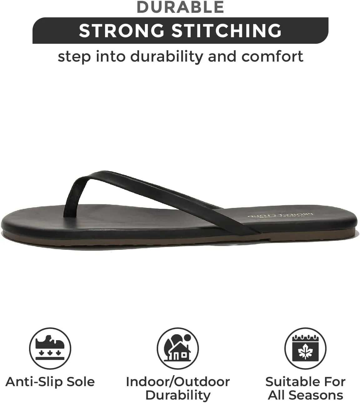 Project Cloud Flip Flops for Women - Memory Foam Flats Summer Sandals for Women 2025 - Vegan Leather Lightweight Womens Sandals Summer Beach Essentials Slides