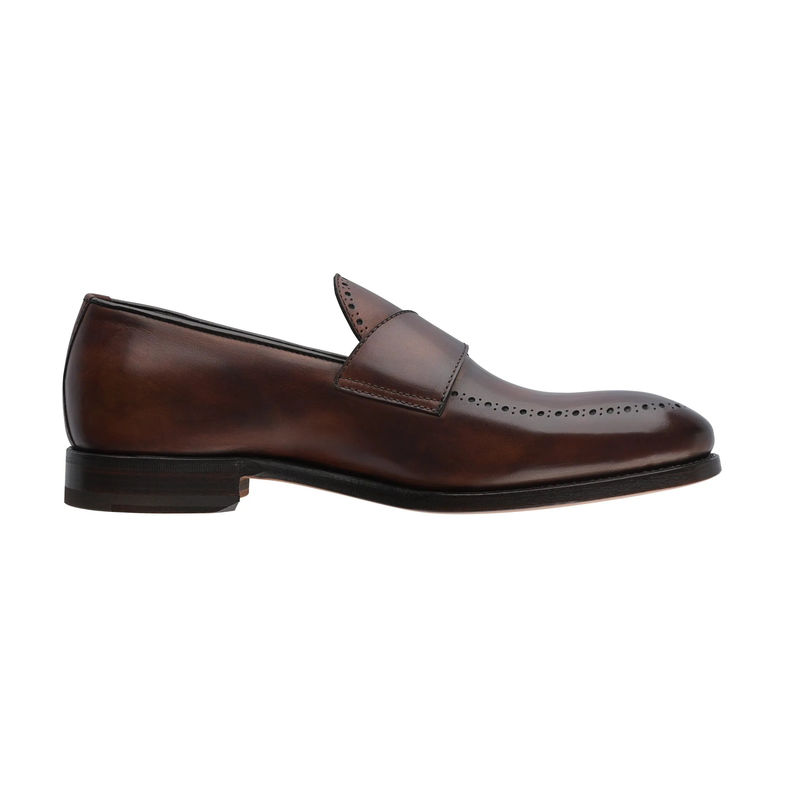 "Stiloso" Loafer in Legno Scuro with a Strap Detail