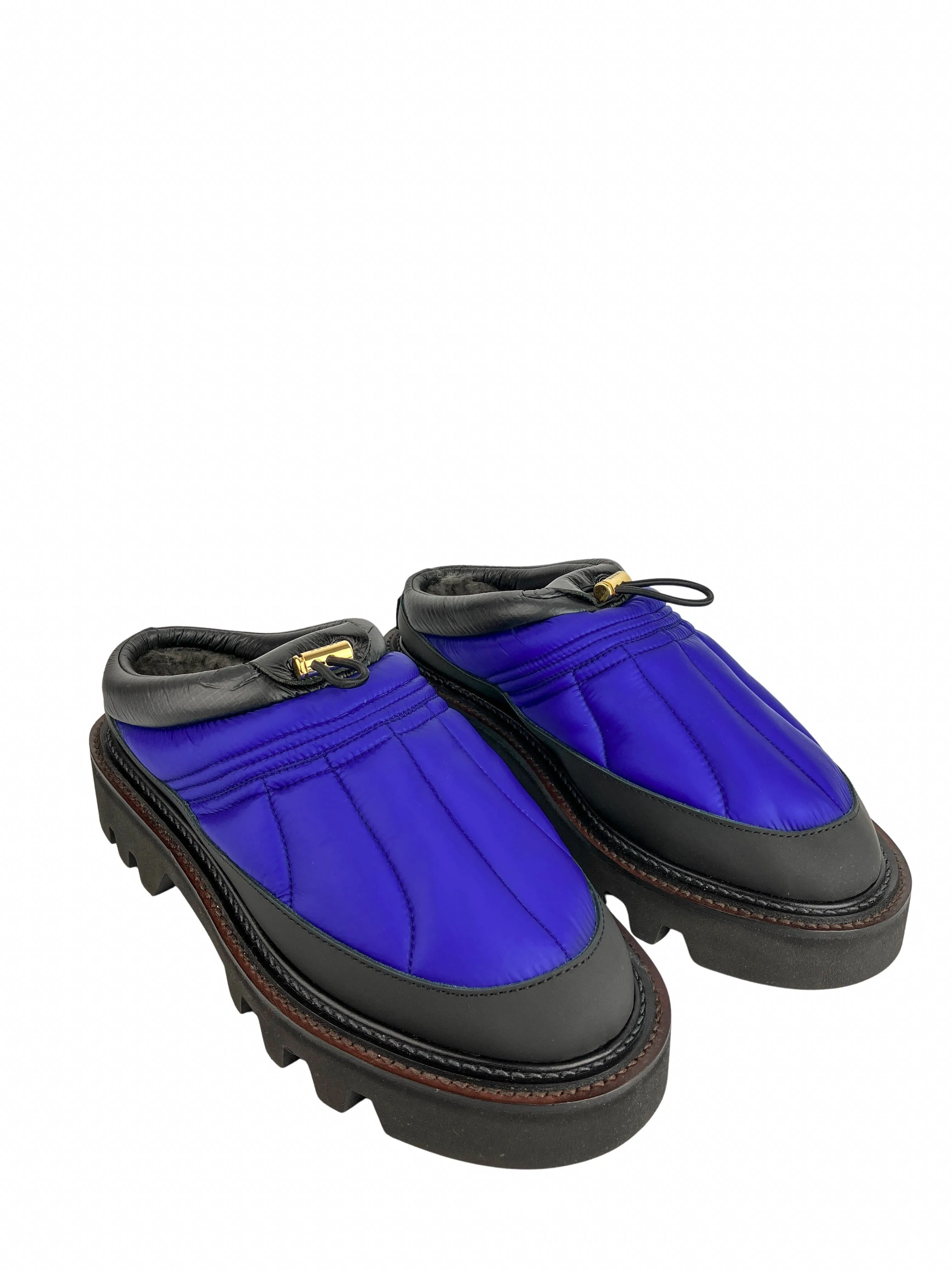 sacai Nylon Padded Clogs in Blue