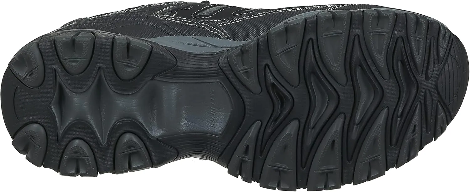 Skechers Men's Afterburn M. Fit Fashion Sneakers ?C Leather Upper, Memory Foam Insole, Rubber Outsole