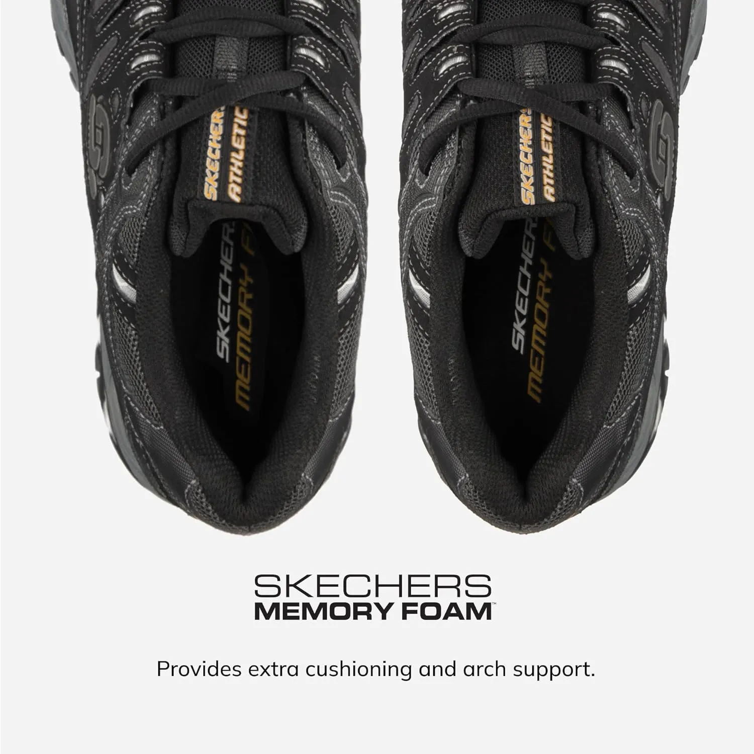 Skechers Men's Afterburn M. Fit Fashion Sneakers ?C Leather Upper, Memory Foam Insole, Rubber Outsole