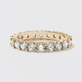Yellow Gold Diamond Eternity Wedding Band - Polished 3mm