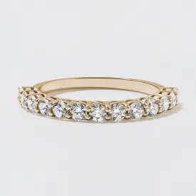 Yellow Gold Diamond Half Eternity Wedding Band - Polished 2.5mm
